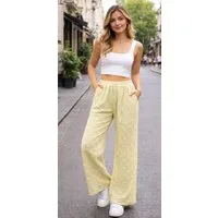 Worldclassca Stoffhose Worldclassca Musselinhose mit Punkten Stoff Elastischer Bund Luftig Neue Kollektion - Stilvolle und gemütliche Sommer Mode für Damen