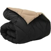 vidaXL Bett Winterbettdecke 135 x 200 cm 450 g/m² Schwarz und Taupe (1-tlg)