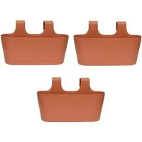 Engelland Blumenkasten Blumentopf zum Hängen (Vorteils-Set, 3 St., Fassungsvermögen je Topf 5,5 Liter), UV-Beständig, Frostbeständig, Wasserauffangschalen