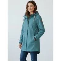 Dry Fashion Regenjacke Kiel Damen Regenmantel - Outdoor-Jacke Parka Wasserdicht & Winddicht Verschweißte Nähte, Kapuze verstellbar, abgedeckter Reißverschluss
