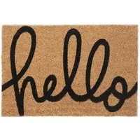 relaxdays Fußmatte Kokos Fußmatte "Hello", Höhe: 15 mm