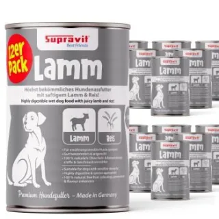 Supravit Hundenassfutter 12 x 410g Lamm