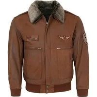 Maddox Lederjacke Laslo Maddox - Herren Lederjacke Fliegerjacke Lammnubuk whisky