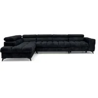 Muffo Ecksofa Pudding Maxi, Elegante starke Steppung, mit Bettkasten, verstellbaren Kopfstützen, mit Schalffunktion