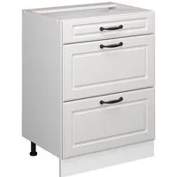 Vicco Unterschrank R-Line, Weiß Landhaus/Weiß, 60 cm mit Schubladen, ohne Arbeitsplatte (1-St)