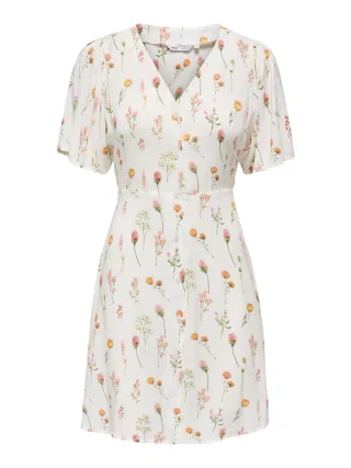 ONLY - ONLEVIDA S/S SHORT DRESS WVN NOOS Birch - Gr. - M