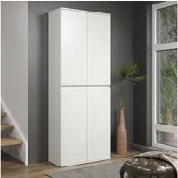 trendteam Mehrzweckschrank Nevada Multifunktionsschrank Schrank Garderobenschrank Weiß 74x191x34cm