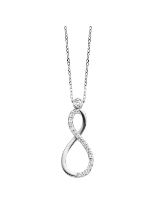 Julie Julsen Anhänger mit Kette 925 Silber rhodiniert Infinity Zirkonia