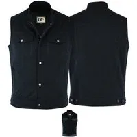 German Wear Motorradweste GW691 Denim Motorrad Biker Jeansweste Motorradweste Weste schwarz