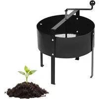 relaxdays Gartensieb mit Handkurbel, Stahl