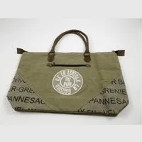 Deko AS Freizeittasche Cotton Canvas Tasche – Khaki-Olivgrün - 50 x 32 cm -