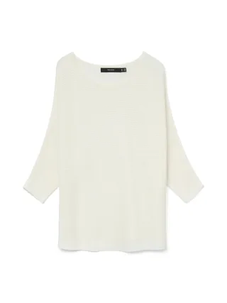 VERO MODA - VMNORA 3/4 BOATNECK BLOUSE NOOS Snow White - Gr. - XL