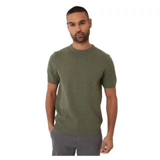 Threadbare - T-Shirt für Herren, Rundhalsausschnitt, Mit Zopfmuster (Dunkler Salbei)