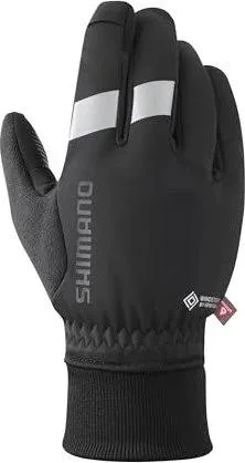 Shimano Windstopper Primaloft windabweisende und wärmeisolierende Handschuhe lang black L