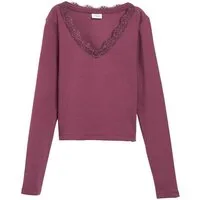 s.Oliver Junior Langarmshirt mit V-Ausschnitt mit Häkelapplikationen / für Girls