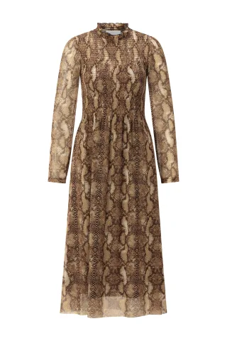 Rich & Royal - Mesh Snake Dress cinnamon - Gr. - XS