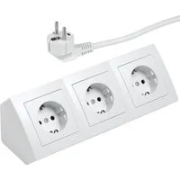 McPower Steckdosenblock Flair Ecksteckdose 3-Fach Steckdose mit Kabel Mehrfachsteckdose (Kabellänge 200 m)