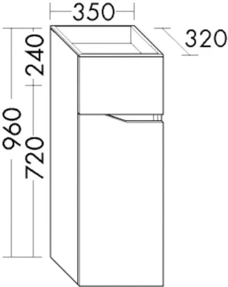 Burgbad Halbh.Schrank Sinea 3.0 MATT 960x350x340 Lichtgrau Solid Matt, UHZV035RF6896 UHZV035RF6896