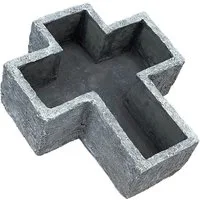 Stone and Style Pflanzschale Frostfestes Grabkreuz zum Bepflanzen geeignet