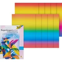 Folia Motivpapier Regenbogen Tonkarton, 10 Stück