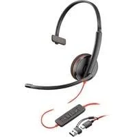 Poly Blackwire 3210 Monaural USB-C-Headset + USB-C/A-Adapter schwarz