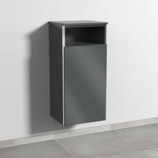 Sanipa 3way Mittelschrank mit 1 Tür und 1 offenem Fach, Anthrazit-Glanz, BS13579 BS13579