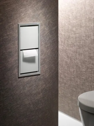 emco WC-Papier-Modul asis, chrom / white Unterputz, 344 mm, ohne Einbaurahmen, 972527821 972527821