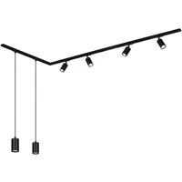 Briloner Leuchten LED Deckenleuchte 8014065B, LED wechselbar, 2700K - Extra-Warmweiß, Schienensystem Rail 2,25 m Schwarz max.9W Decke Wohnzimmer Büro Küche