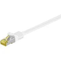 Patchkabel RJ-45 SFTP, mit Cat 7 Rohkabel weiß, 50cm, 500 MHz