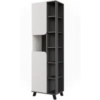 Vicco Hochschrank Karen, Anthrazit/Weiß, 50 x 175 cm mit 2 Türen (1-St)