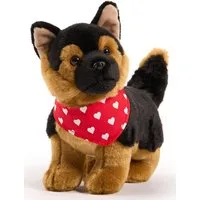 Uni-Toys Kuscheltier Deutscher Schäferhund m.Halstuch (Herzchen-Motiv) - 26 cm - Plüschtier, zu 100 % recyceltes Füllmaterial