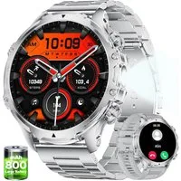 Zevelora Herren Militär 800mAh Akku HD-Display IP68 Wasserdicht Fitness-Tracker Smartwatch (1,85 Zoll, Android/iOS), Fitnessuhr mit SpO2/Herzfrequenz,Schlafmonitor für Android/iOS