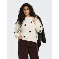 ONLY CARMAKOMA Rundhalspullover CARRICA LS DETAIL O-NECK KNT Materialmix, normal geschnitten