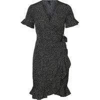 Vero Moda Shirtkleid Kurzes Wickel mit Rüschen VMHENNA (kurz) VMHENNA 2/4 WRAP FRILL DRESS NOOS