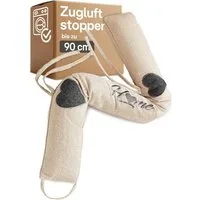 Praknu Zugluftstopper 90cm - Waschbar - Extra Schwer - Für Türen und Fenster - Beige, Einzeln, 1-tlg., Einzelartikel, Effektiver Kältestopp vor Zugluft unter der Tür - Wärmedämmung