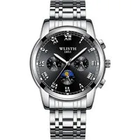 Toomoke Quarzuhr Quarzuhr Armbanduhr Edelstahl Herren Uhr, Multifunktionsuhr Herrenuhr, (ultifunktionsuhr Armbanduhr, Edelstahl Armbanduhr, Chronograph Herrenuhr, Herrenuhr, Edelstahlarmband), Datum, Wochentag, Edelstahlarmband