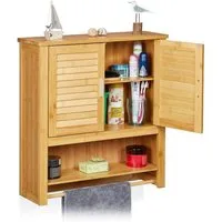 relaxdays Hängeschrank LAMELL Bambus
