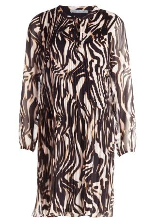 Betty & Co - Plisseekleid nature/black - Gr. - 36