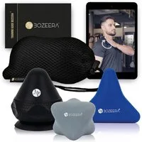 BOZEERA Massageball Triggerpunkt Drücker Set, Triggerdinger mit Saugnapf, Für Muskelschmerzen & Verspannungen 3-tlg., Triggerpunkt Massagegerät, Schmerzfrei Drücker Set Inkl. Video-Anleitung, Booklet & Tasche