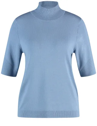 GERRY WEBER Edition - Kurzarmpullover mit Turtleneck cloud - Gr. - 42