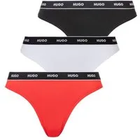 HUGO T-String TRIPLET THONG STRIPE (Packung, 3-St., 3) mit Logoschriftzug auf dem Bund