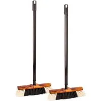 BigDean Staubbesen 2x Zimmerbesen mit Teleskopstiel Besen Made in Germany weiche Borsten (Set, 2-St., Zimmerbesen + Teleskopstil), Zimmerbesen, Teleskopstil, Weiche Borsten, Robust & Stabil
