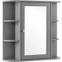 COSTWAY Spiegelschrank Badezimmerschrank mit Spiegeltür&Ablagen, hängend 65cm