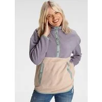 Polarino Fleecepullover mit Colourblocking-Optik, mit Kängurutasche, aus Fleecestoff