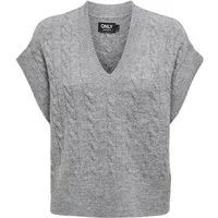 ONLY Kurzarmpullover ONLMELODY VEST KNT Materialmix, regular fit