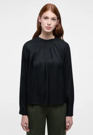 ETERNA - Viscose Shirt Bluse Viskose Langarm schwarz - Gr. - 42/Langarm
