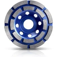 XERSEK Schleifscheibe Diamant-Schleiftopf für Winkelschleifer, Topfschleifer Max.12250 U/min, (Doppelreihig, Ø100x20mm Universelle Eignung für Schleifer 20mm Bohrung), Diamantscheibe zur Beton Naturstein Fliesenkleber Granit Mauerwerk