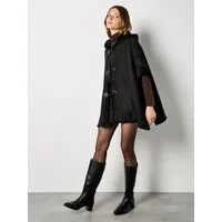 Apricot Poncho Cape mit Kunstfell