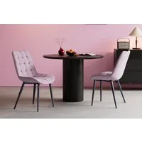 HOMAVO Esszimmerstuhl Stuhlset – Polsterstühle, Samt oder Webstoff, Metall-Füße (Nach EN 12520 geprüft, 2 St), mit Ergonomischer Rückenlehne und Metallbeinen