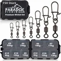 Paradox Fishing Angelwirbel Duo Lock Angel Wirbel Set I enthält Größen #4-#12 150 Stück, ultra robust